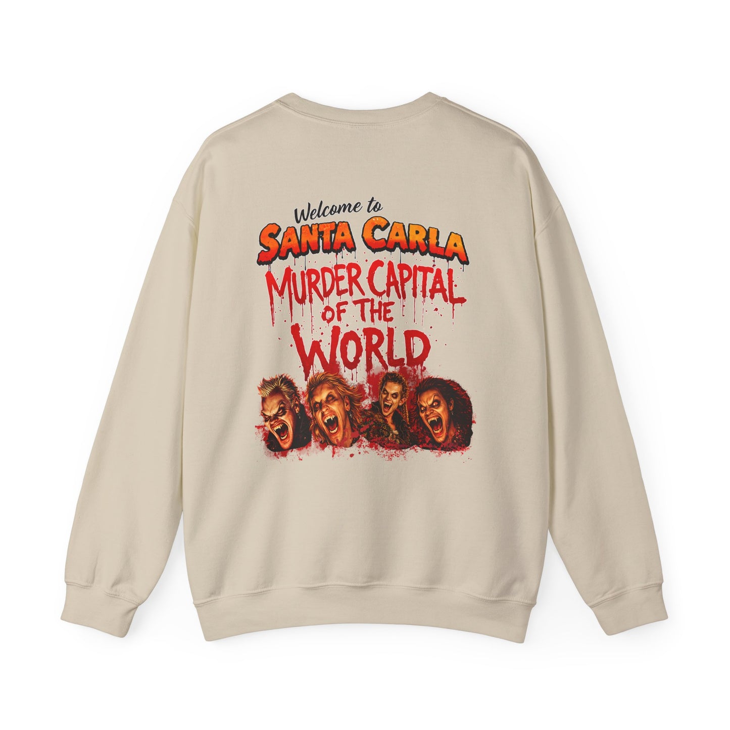 Lost Boys Crewneck Sweatshirt — Vintage Horror Movie Graphic (Welcome to Santa Carla)