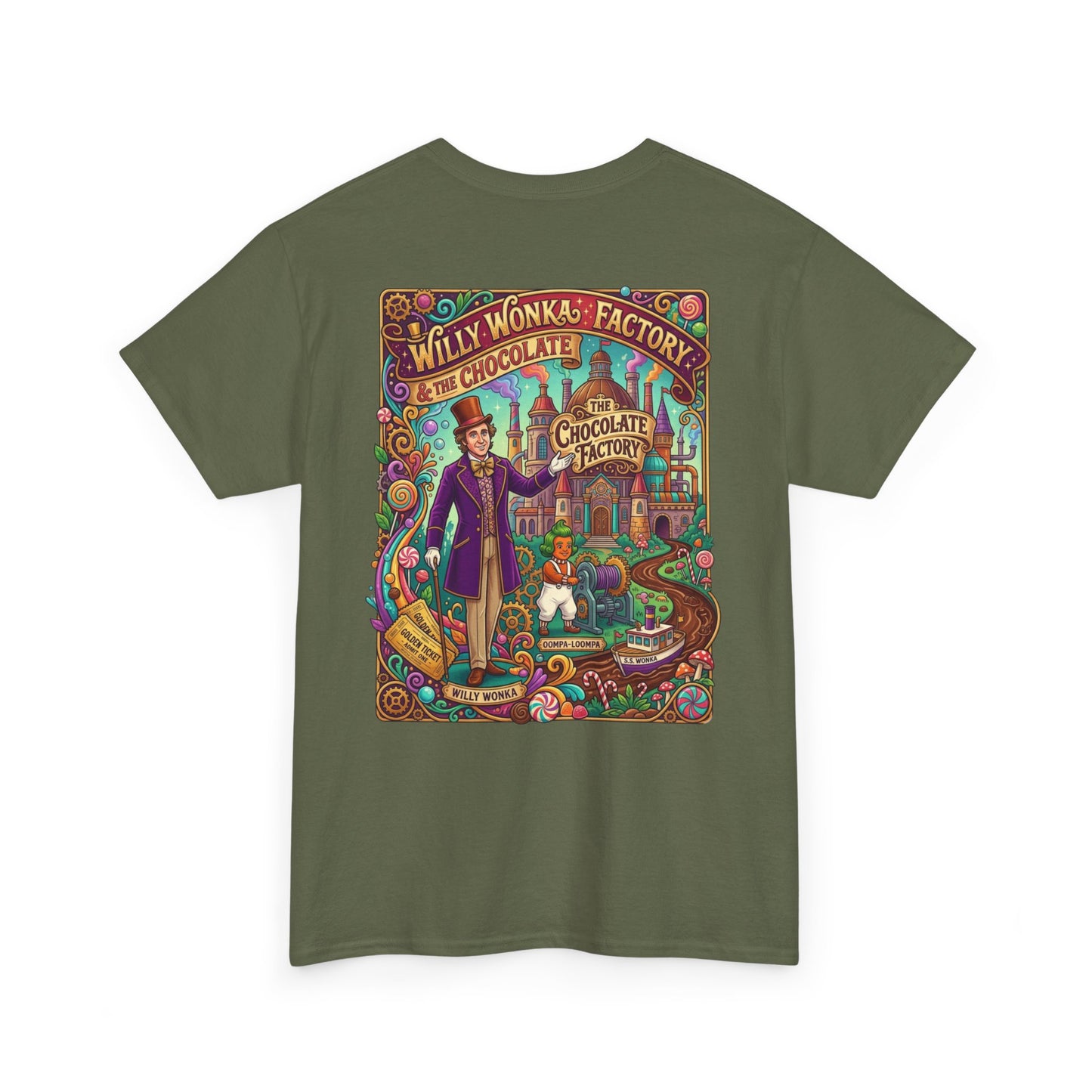 Willy Wonka Factory Graphic Tee — Vintage Chocolate Factory Illustration