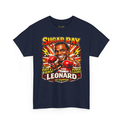 Vintage Boxing Champion Tee – “Sugar Ray Leonard” Graphic Shirt