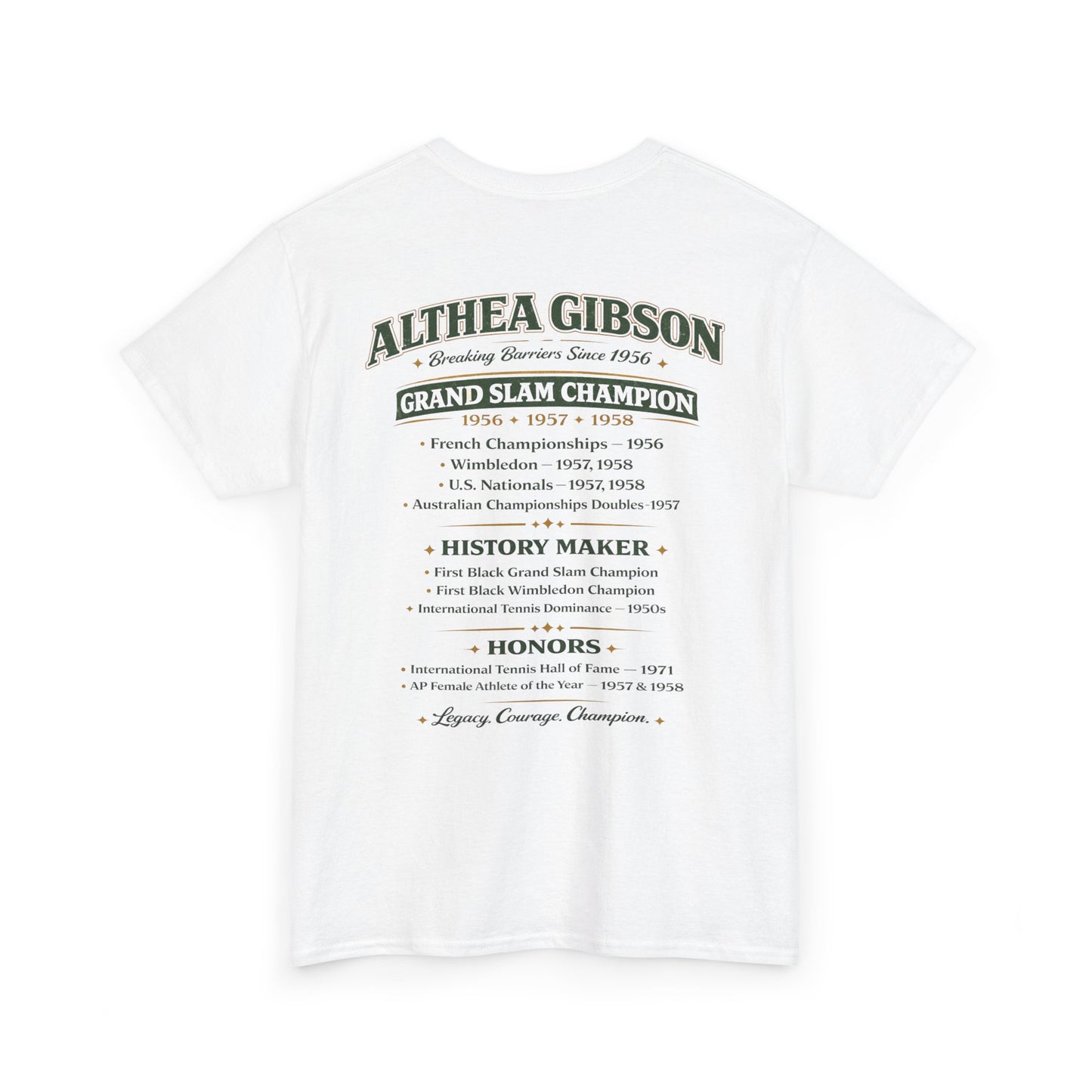 Althea Gibson 'Breaking Barriers' Tennis T-Shirt — Vintage Grand Slam Champion Tribute