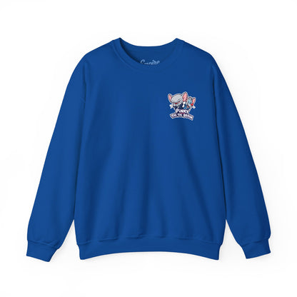 Pinky and the Brain Crewneck Sweatshirt - 'Time to Take Over the World' Graphic