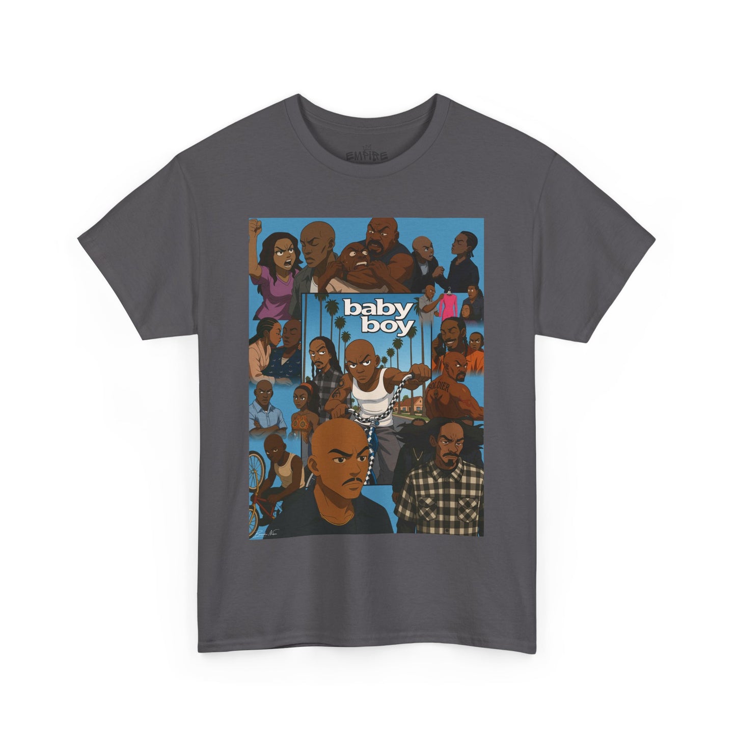 Baby Boy Unisex Heavy Cotton Tee - Retro Cartoon Design