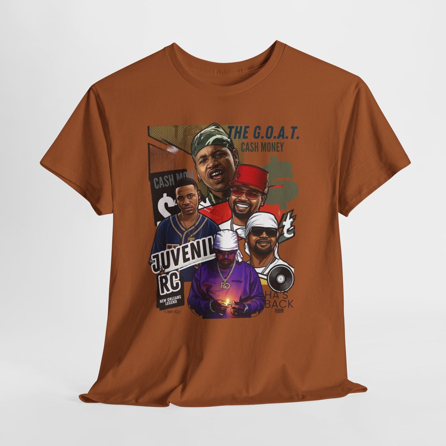 Juvenile Hip Hop Legends Collage Tee — "The G.O.A.T." Graphic Shirt