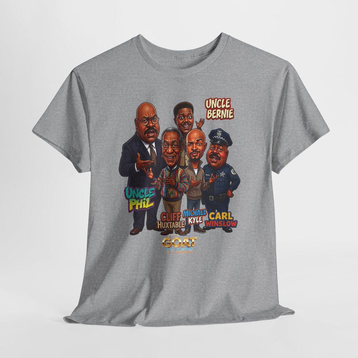 Retro TV Comedy Dads Caricature T‑Shirt — 'GOAT' Character Tee