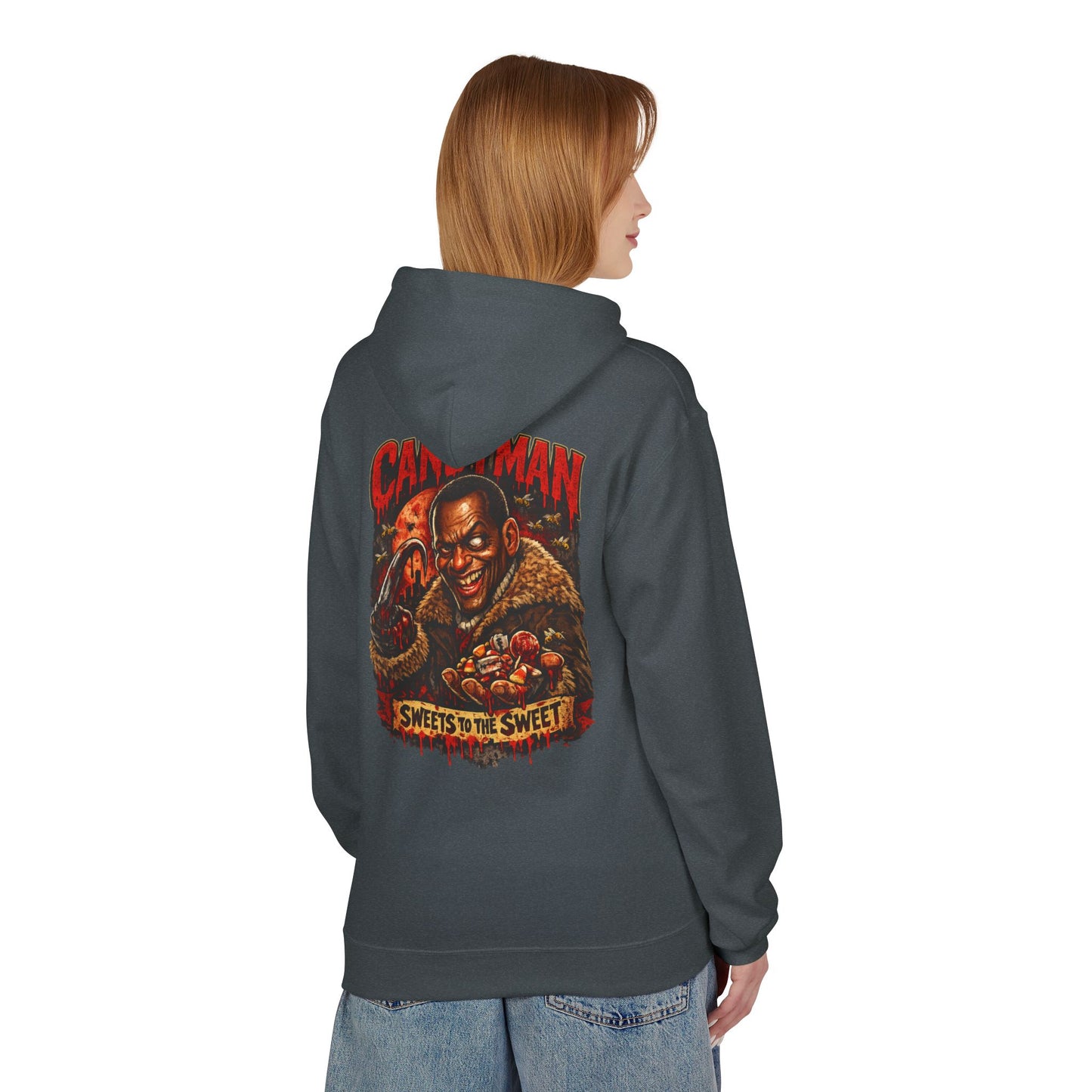 Horror Movie Candyman "Sweets to the Sweet" Retro Poster Midweight Softstyle Fleece Hoodie