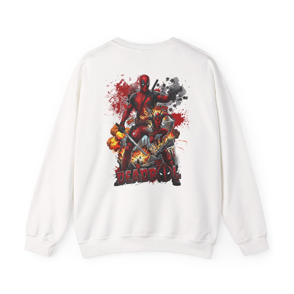Deadpool Graphic Sweatshirt – Comic Superhero Crewneck