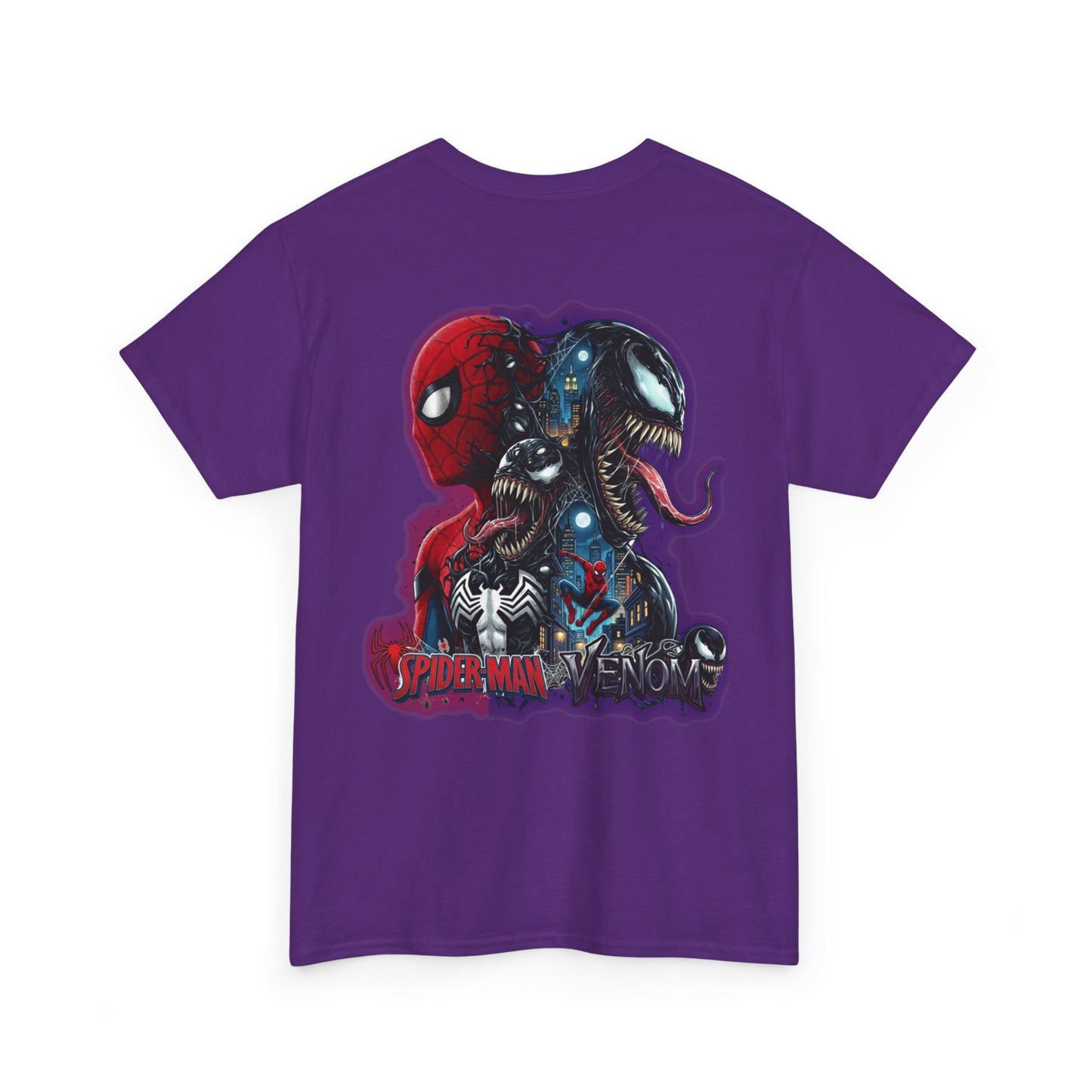 Spider-Man vs Venom Graphic Tee — Superhero Back Print
