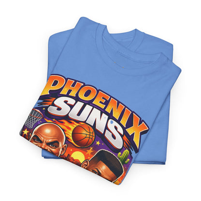 Phoenix Suns Barkley & K.J. Graphic Tee — Retro Basketball Cartoon Shirt