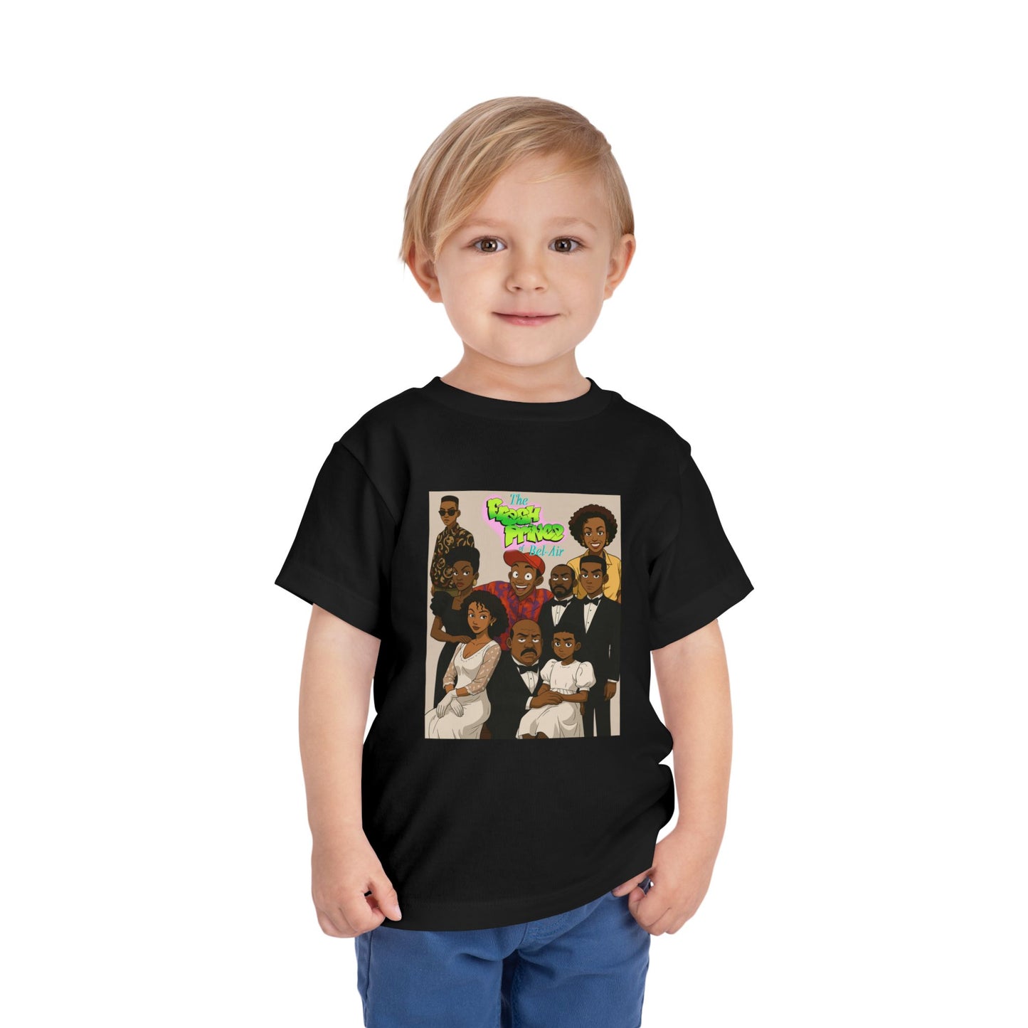 Cool Fresh Prince Cartoon Family Toddler Tee, Fun Kids T-Shirt, Unique Gift for Birthdays, Family Reunion, Playdate Outfit, Everyday Wear