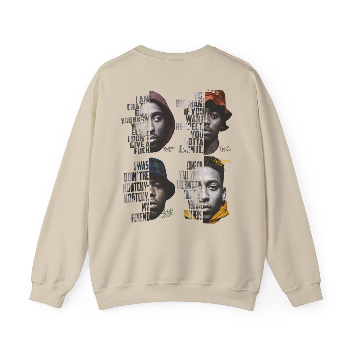 Wrecking Crew "Juice" Crewneck Sweatshirt — Vintage Movie Portraits with Lyrics