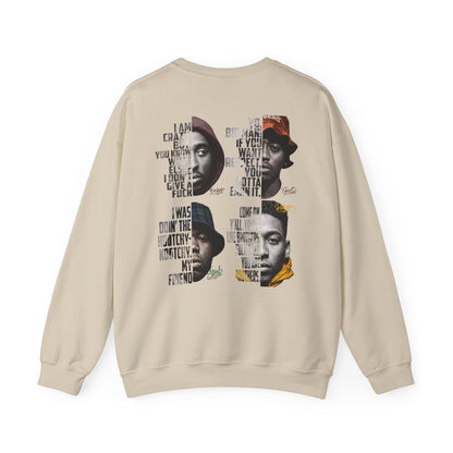 Wrecking Crew "Juice" Crewneck Sweatshirt — Vintage Movie Portraits with Lyrics