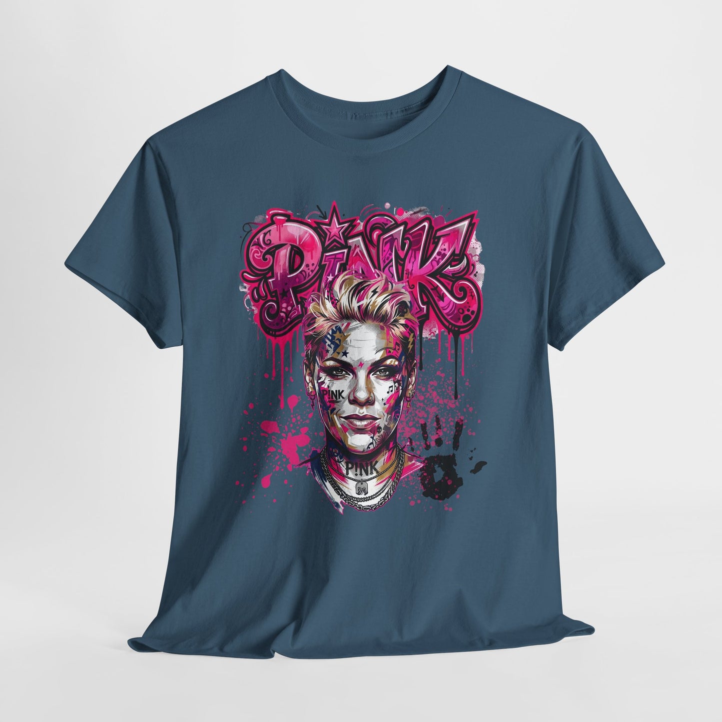 Graphic Tee — Pink Graffiti Portrait T‑Shirt