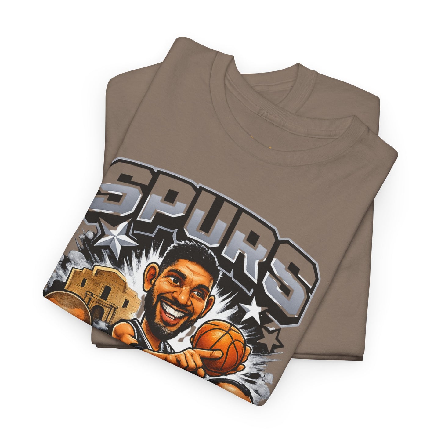 Spurs Legends T-Shirt — Parker, Duncan & Ginobili Cartoon Basketball Tee