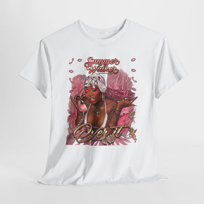 Over It Tee — ‘Summer’s Vibes’ Pink Afro Girl Graphic T-Shirt