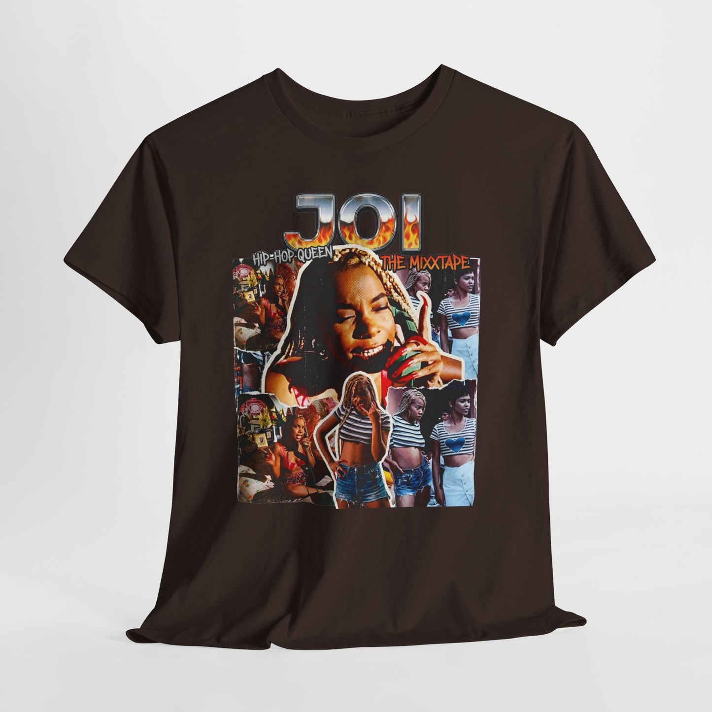 Retro Collage 'JOI' Graphic Tee — Vintage Portraits & Summer Vibes