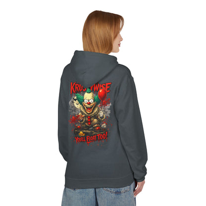 'Krustywise' Creepy Clown Design, "You’ll Float Too" Midweight Softstyle Fleece Hoodie