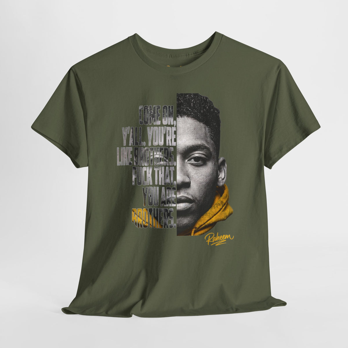 Raheem "Juice" Portrait Quote Tee — "You Are Brothers" Graphic T-Shirt