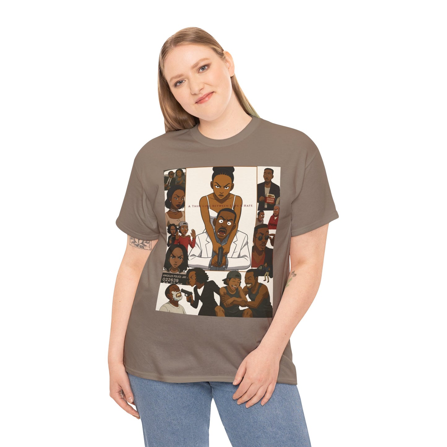 "A Thin Line" Unisex Heavy Cotton Tee - Artistic Tribute Design