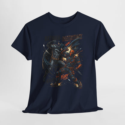 Batman vs Deathstroke Graphic Tee — Vintage Comic Fight Design