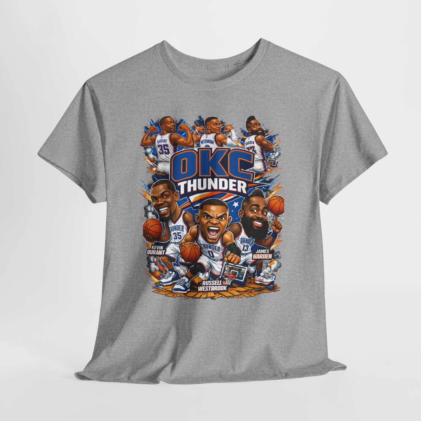 OKC Thunder Caricature Basketball T-Shirt — Team Players Graphic Tee
