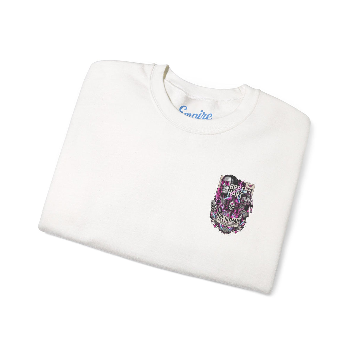 Retro Wrestling Crewneck Sweatshirt – 'The Hitman' Neon Bret Hart Graphic