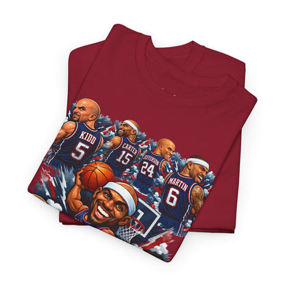 New Jersey Nets Vintage Team Collage T-Shirt — Classic NBA Legends Fan Tee