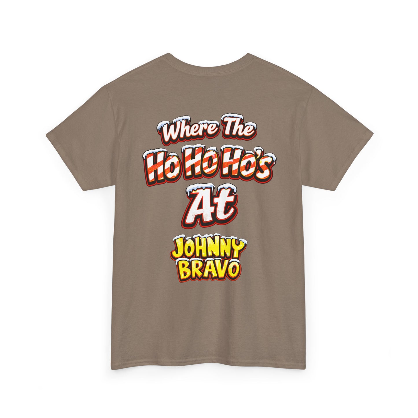 Johnny B 'Sleighin' Hearts' Christmas Tee — 'Where The Ho Ho Hos At' Holiday T-Shirt