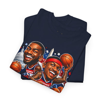 Wizards Basketball Vintage Player Caricature Tee – Wall & Ball Fan Shirt