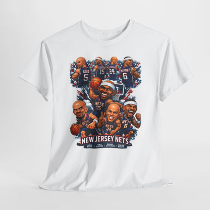 New Jersey Nets Vintage Team Collage T-Shirt — Classic NBA Legends Fan Tee