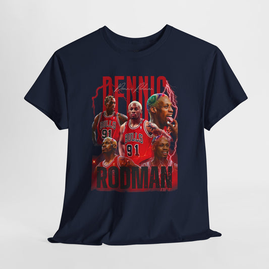 Dennis Rodman Unisex Heavy Cotton Tee - Retro Sports Graphic Tee