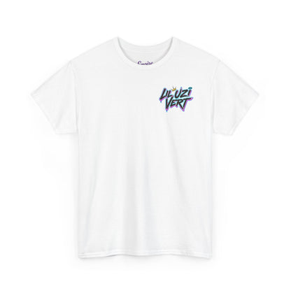 Lil Uzi Graphic Tee — Retro Neon Logo & Photo Back Print