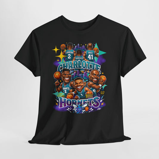 Charlotte Hornets Basketball T-Shirt — Team Player Caricature Tee