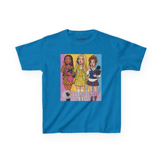 Clueless Cartoon Kids Tee, Cute Summer Shirt, Stylish Kids Apparel, Fashionable Youth Clothes, Graphic T-Shirt for Tween Girls
