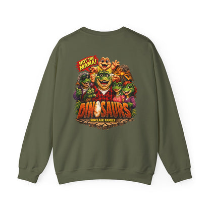 Dinosaurs Sinclair Family Crewneck Sweatshirt — Retro 'Not the Mama!' Graphic