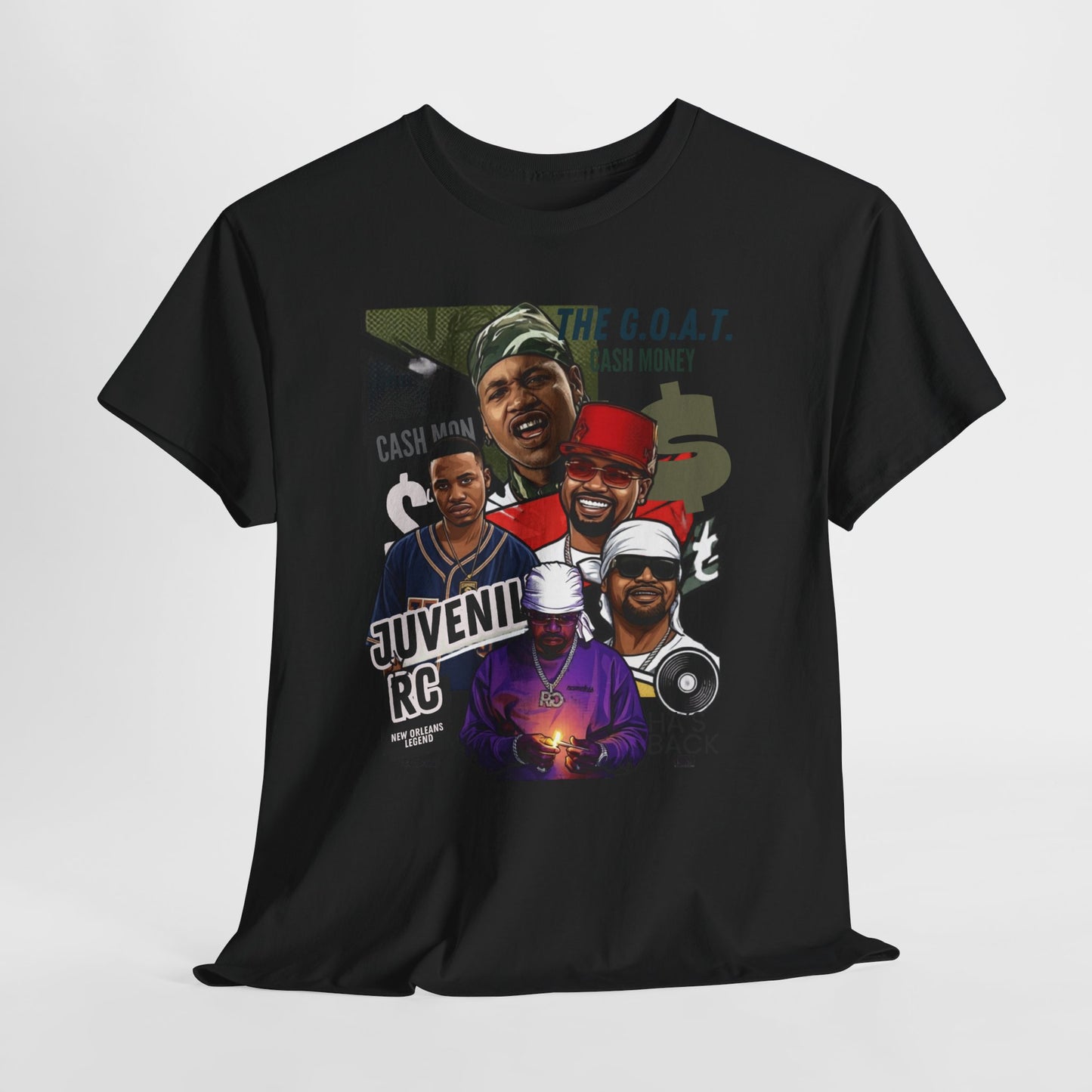 Juvenile Hip Hop Legends Collage Tee — "The G.O.A.T." Graphic Shirt