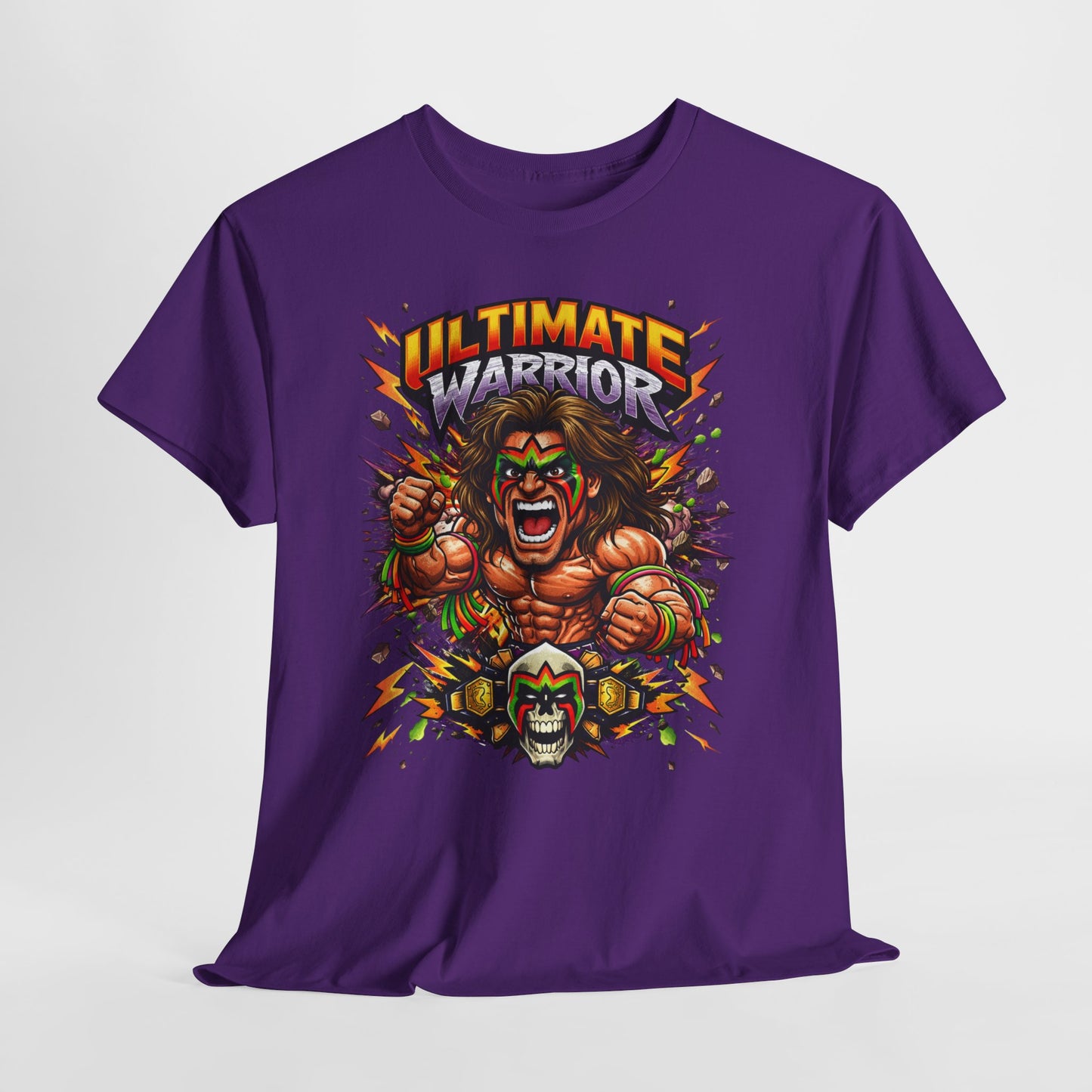 Ultimate Warrior Graphic Tee — Retro Wrestling Mascot T-Shirt