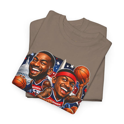 Wizards Basketball Vintage Player Caricature Tee – Wall & Ball Fan Shirt