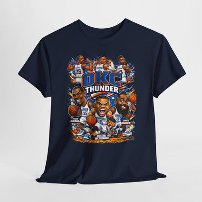 OKC Thunder Caricature Basketball T-Shirt — Team Players Graphic Tee