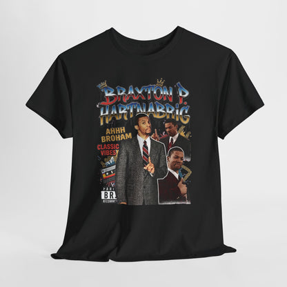 Vintage Braxton P. Hartnabrig Graphic Tee — Retro Collage T-Shirt