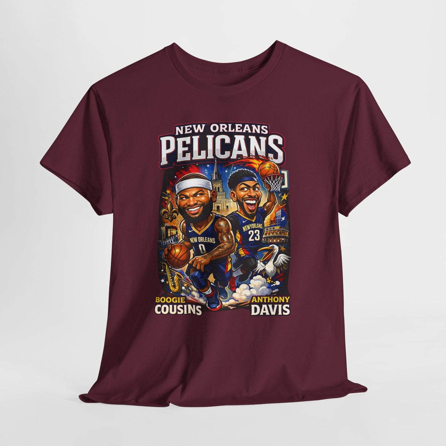 New Orleans Pelicans Basketball T‑Shirt — Boogie Cousins & Anthony Davis Graphic Tee