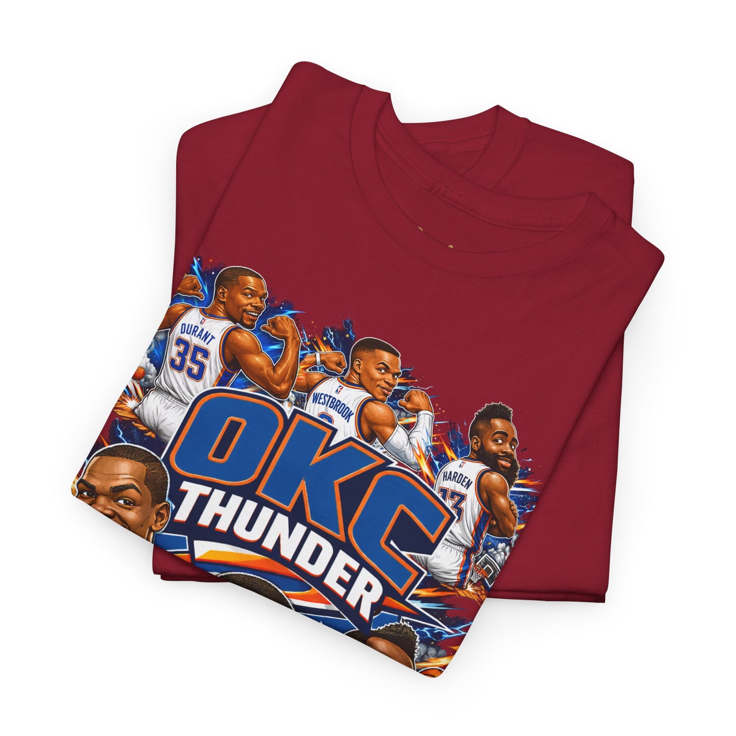 OKC Thunder Caricature Basketball T-Shirt — Team Players Graphic Tee