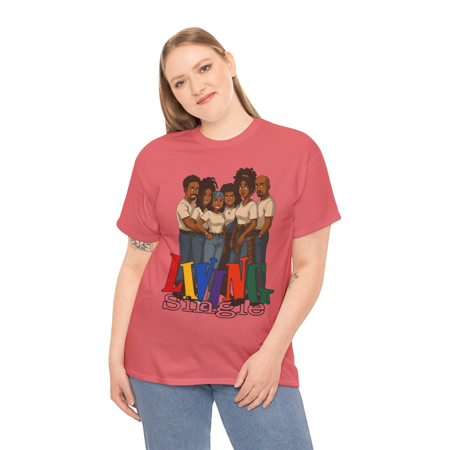 Living Single Unisex Heavy Cotton Tee - Nostalgic TV Show T-Shirt for Fans