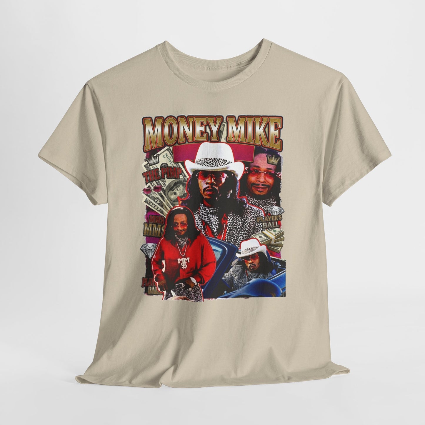 Money Mike Graphic Tee — Retro Movie Collage T‑Shirt