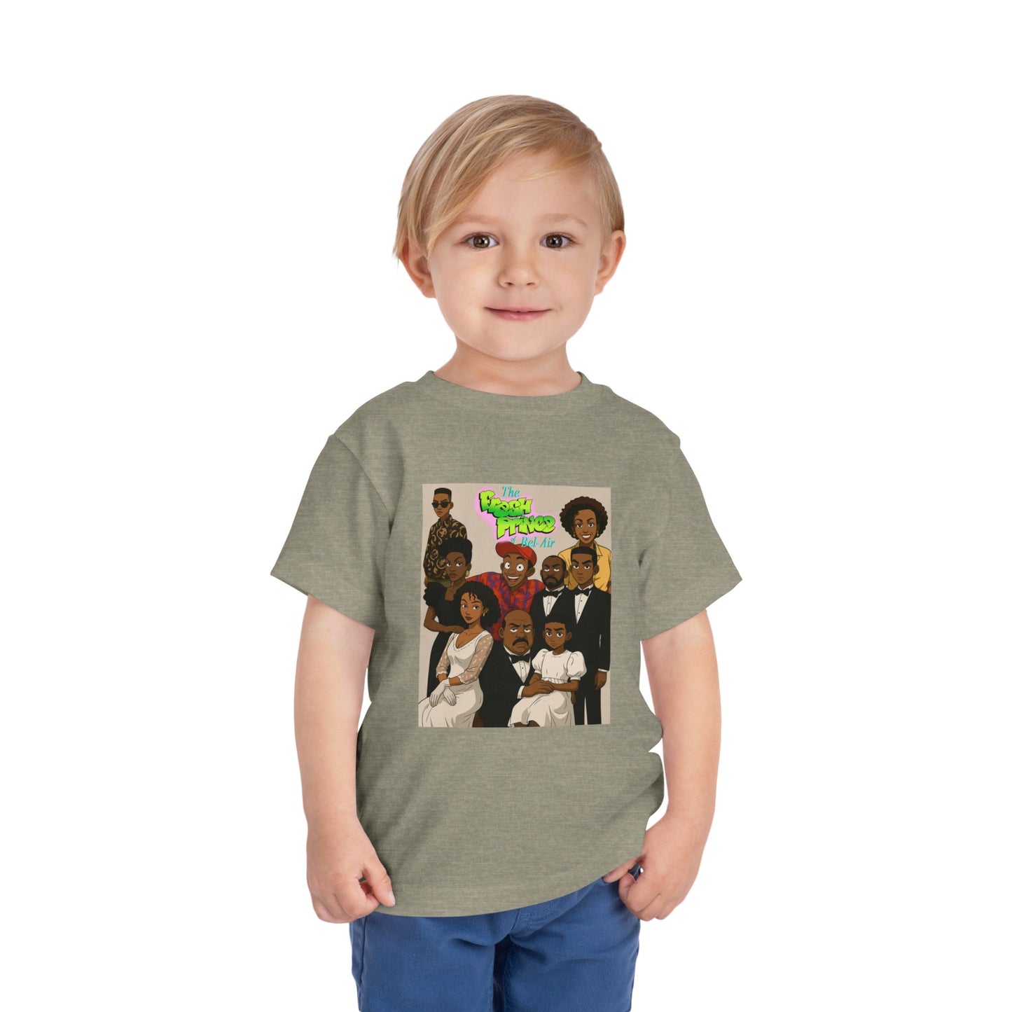 Cool Fresh Prince Cartoon Family Toddler Tee, Fun Kids T-Shirt, Unique Gift for Birthdays, Family Reunion, Playdate Outfit, Everyday Wear
