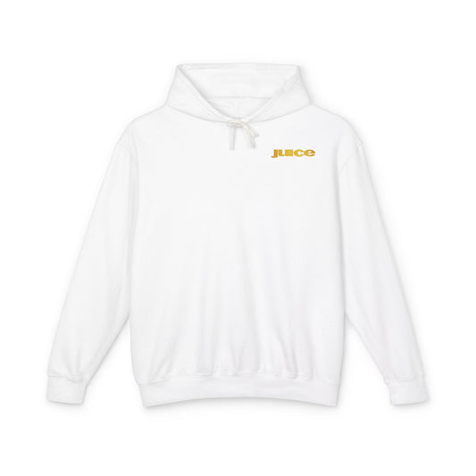 Raheem Hoodie — 'Juice' Portrait Hoodie with Quote (Half-Face Design)