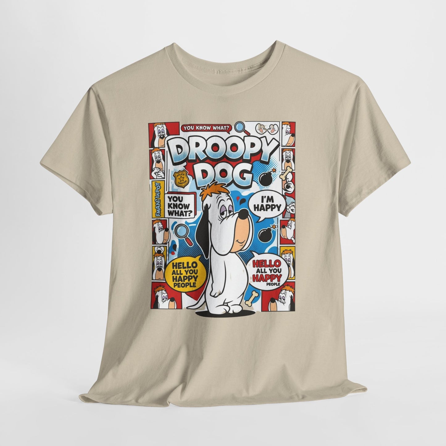 Droopy Dog Comic Tee — Retro Cartoon Graphic T-Shirt