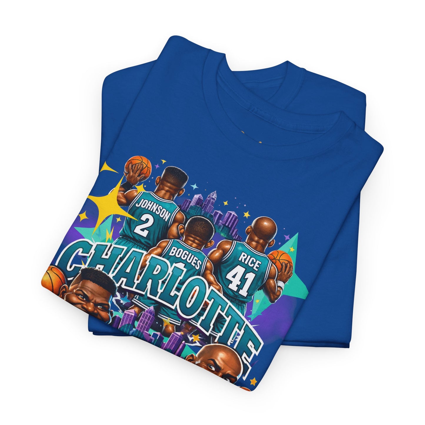 Charlotte Hornets Basketball T-Shirt — Team Player Caricature Tee