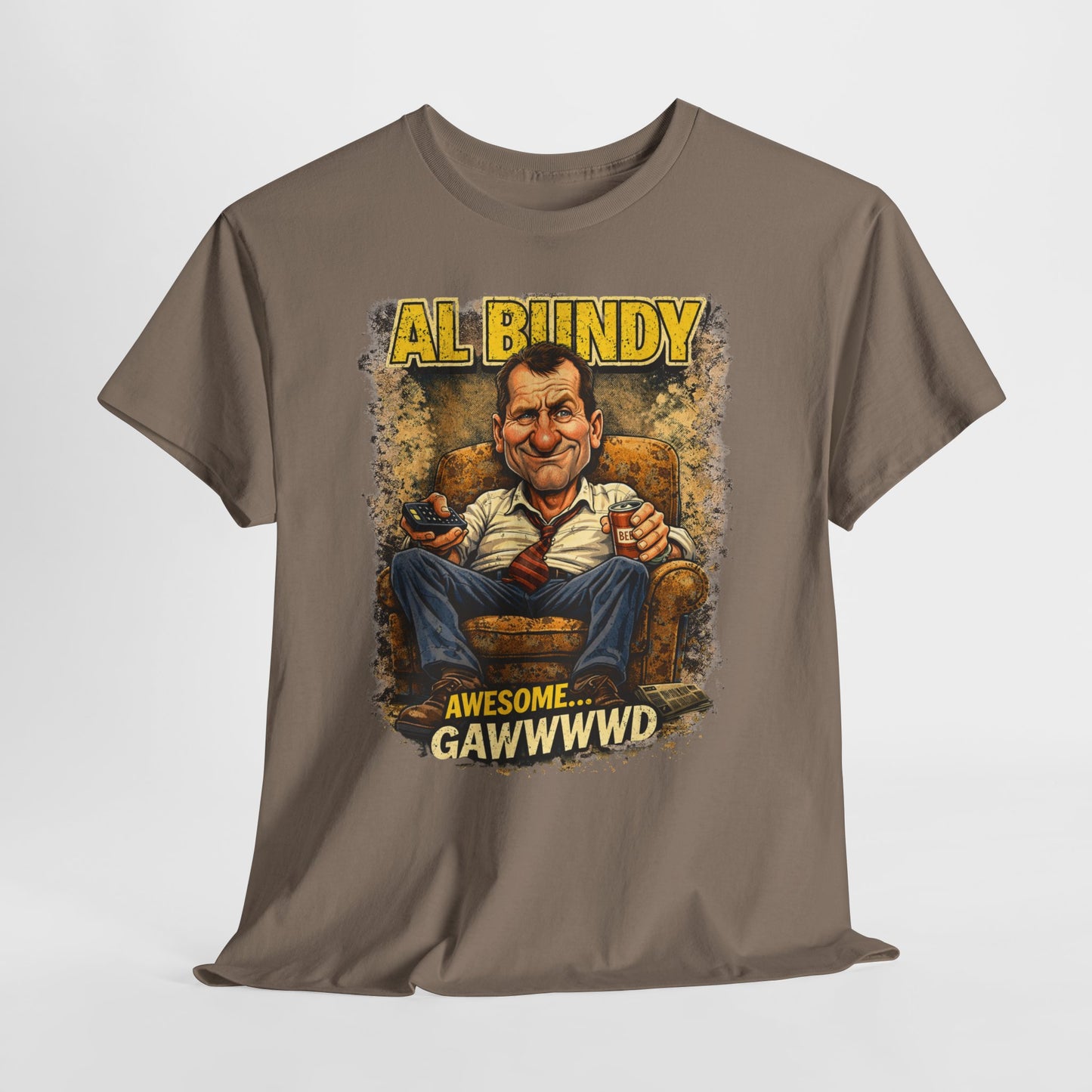 Retro TV Character Tee — "Al Bundy Awesome... Gawwwwd" Graphic T-Shirt