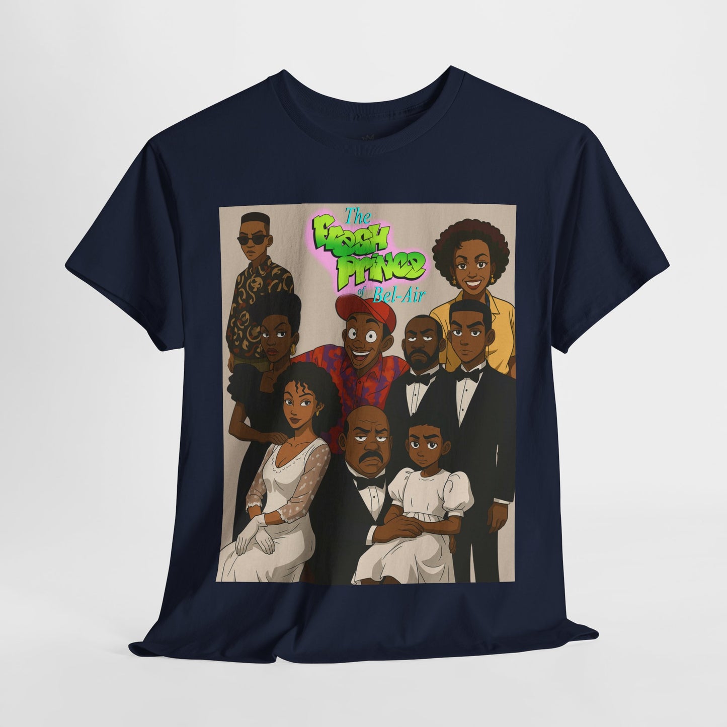 The Fresh Prince Unisex Heavy Cotton Tee - Nostalgic Cartoon Graphic Shirt