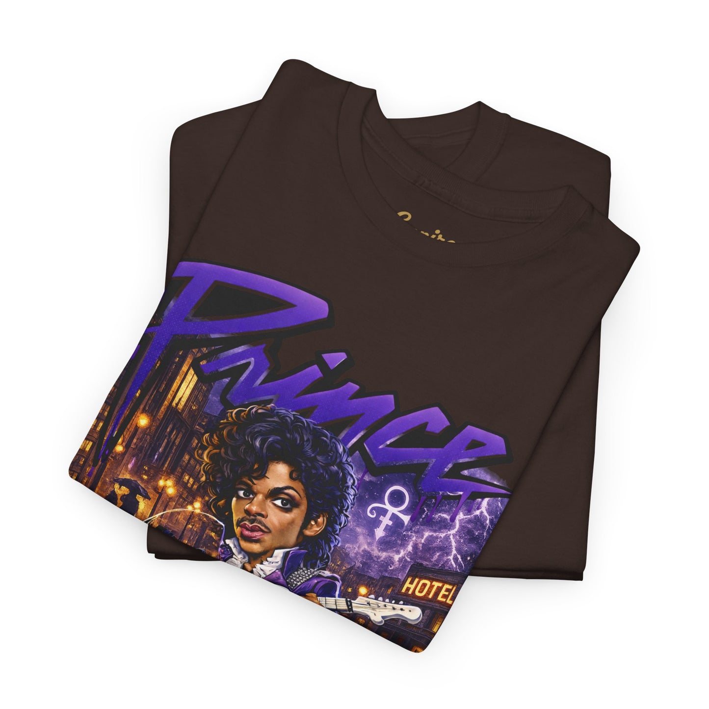 Purple Rain Graphic Tee – Retro 80s Guitar Vintage Concert Shirt